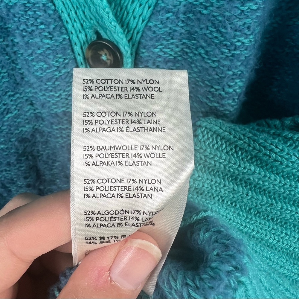 Free People Snow Drop Cardigan Slouchy Oversized Grandpa Sweater Size M Blue - Picture 15 of 15